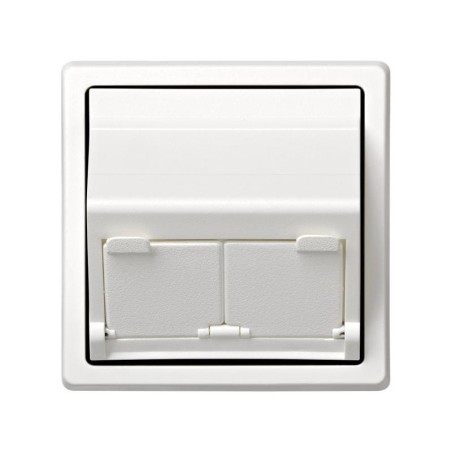 Адаптер на 2 RJ45(12) коннектора 75528, 75540, 75541, 75544-39 75542-30 наклонный Simon73 Loft бел. 73086-60