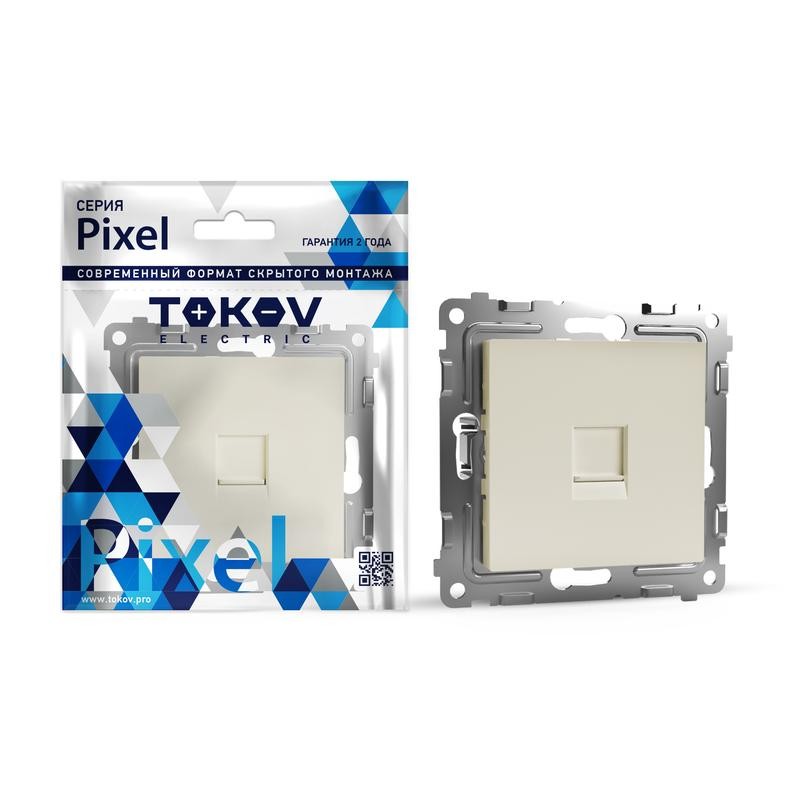 Розетка телефонная 1-м СП Pixel RJ11 механизм беж. TOKOV ELECTRIC TKE-PX-RT1-C02 Розетка телефонная 1-м СП Pixel RJ11 механизм беж. TOKOV ELECTRIC TKE-PX-RT1-C02