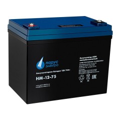 Батарея аккумуляторная HM-12-75 свинцово-кислотная 12В/75А.ч ПарусЭлектро HM-12-75