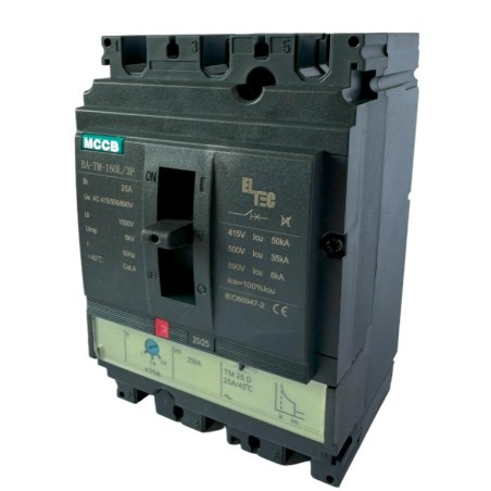 Выключатель автоматический MCCB BA-TM-160L/3P 25А (термомагнитый ТМ ICU:50KA) ELTEC 1200025