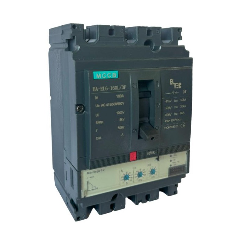 Выключатель автоматический MCCB BA-EL6-160L/3P 100А (электронный Micrologic 2.2 ICU:50KA) ELTEC 1222100