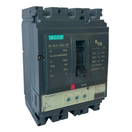 Выключатель автоматический MCCB BA-EL6-160L/3P 100А (электронный Micrologic 2.2 ICU:50KA) ELTEC 1222100