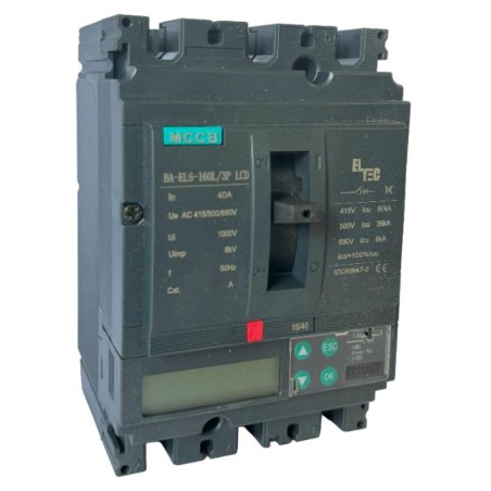 Выключатель автоматический MCCB BA-EL6-160L/3P 40А LCD (электронный Micrologic 5.0А ICU:50KA) ELTEC 1351040