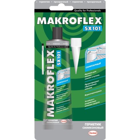 Герметик санитарный силиконовый SX101 (70мл) прозр. MAKROFLEX Б0026310