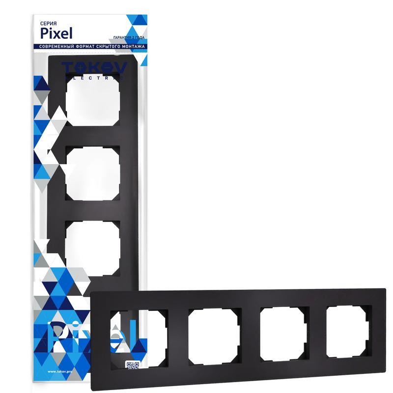 Рамка 4-м Pixel универс. карбон TOKOV ELECTRIC TKE-PX-RM4-C14 Рамка 4-м Pixel универс. карбон TOKOV ELECTRIC TKE-PX-RM4-C14