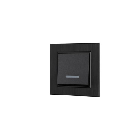 Выключатель 1-клав. с подсветкой Karea LINE STAR дым. металлик Makel 86050021