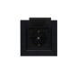 Розетка 1-м с крышкой Karea LINE STAR с заземл. чер. Makel 86054029 Розетка 1-м с крышкой Karea LINE STAR с заземл. чер. Makel 86054029