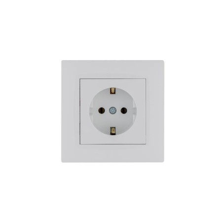 Розетка 1-м Karea RIZZ с заземл. бел. Makel 88001028