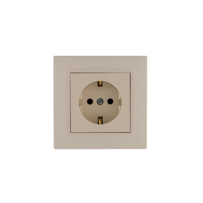 Розетка 1-м Karea RIZZ с заземл. крем Makel 88010028 Розетка 1-м Karea RIZZ с заземл. крем Makel 88010028