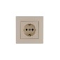 Розетка 1-м Karea RIZZ с заземл. крем Makel 88010028 Розетка 1-м Karea RIZZ с заземл. крем Makel 88010028