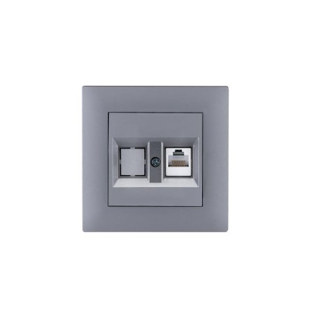 Розетка компьютерная CAT 5+гнездо KareaRIZZ STAR сер. Makel 88065035
