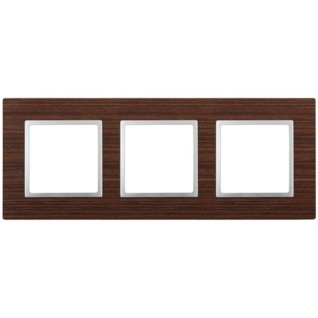 Рамка 3-м 14-5303-10 дерево Elegance венге+алюм ЭРА Б0034581
