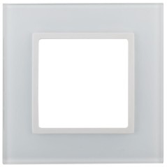 Рамка 1-м 14-5101-01 стекло Elegance бел.+бел. Эра Б0059166