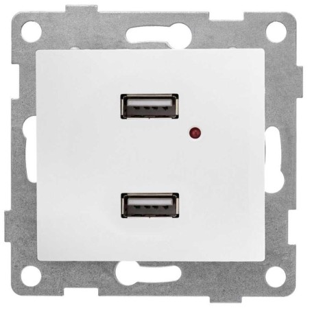 Розетка USB 2-м СП Bravo механизм бел. матов. GUSI С10USB2-041