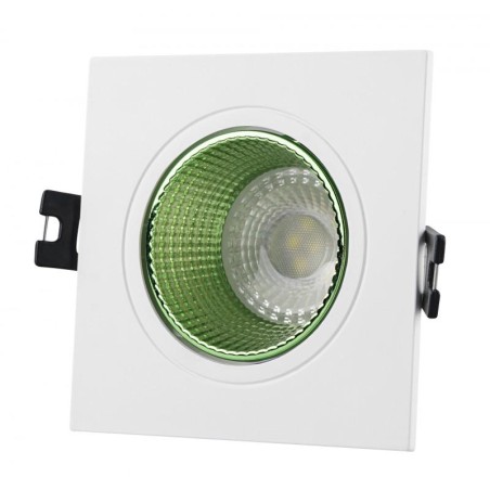 Светильник встраиваемый IP20 10Вт GU5.3 LED бел./зел. пластик DENKIRS DK3071-WH+GR