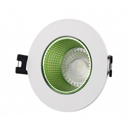 Светильник встраиваемый IP20 10Вт GU5.3 LED бел./зел. пластик DENKIRS DK3061-WH+GR