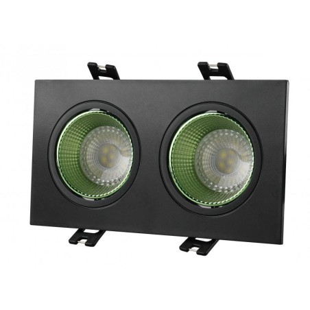 Светильник встраиваемый IP20 10Вт GU5.3 LED черн./зел. пластик DENKIRS DK3072-BK+GR