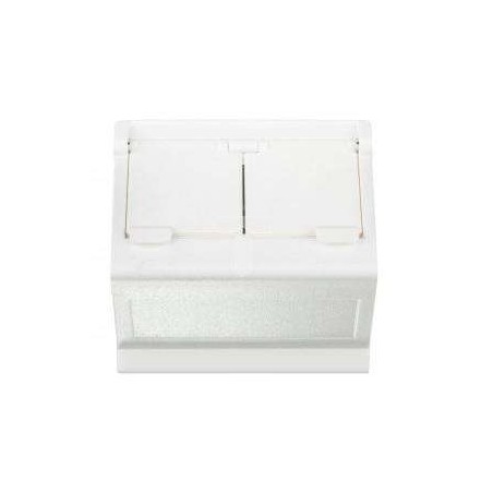 Плата наклонная защ. шторки на 2-мод. MD (RJ45 оптоволокно) 45х45мм бел. Simon Connect KB80-9