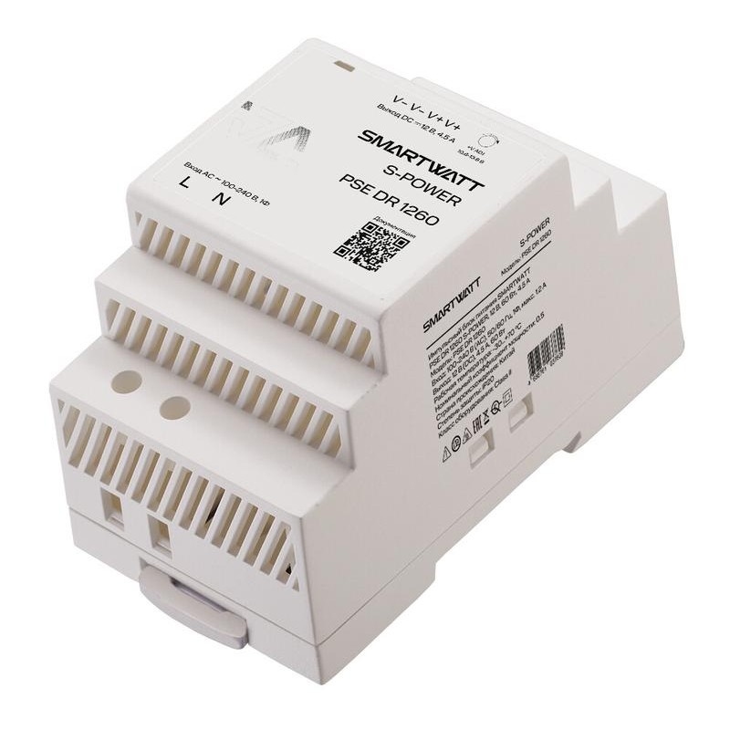 Блок питания импульсный PSE DR 1260 S-POWER 12В 60Вт 4.5А SMARTWATT 4512020450009
