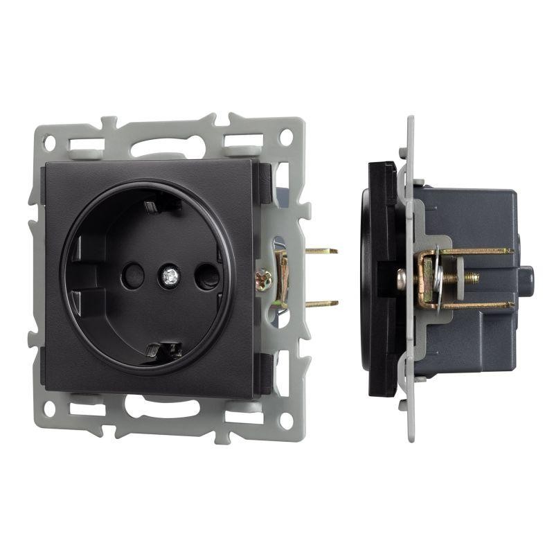 Механизм электрической розетки SCT-MEU1-PL-BK (250В 16А) Arlight 043731