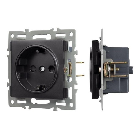 Механизм электрической розетки SCT-MEU1-PL-BK (250В 16А) Arlight 043731