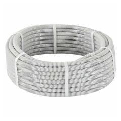 Труба гофрированная ПВХ d50мм с протяжкой сер. (уп.15м) TOKOV ELECTRIC TKE-TG/P-50-C06/15