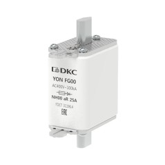 Предохранитель YON ножевого типа FG00 25А 400В хар-ка aR DKC 1FG00-0025-400V-AR