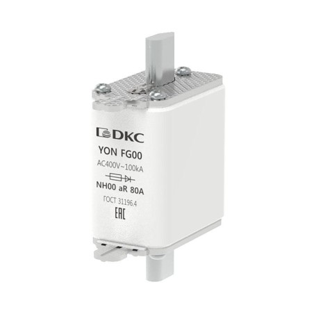 Предохранитель YON ножевого типа FG00 80А 400В хар-ка aR DKC 1FG00-0080-400V-AR