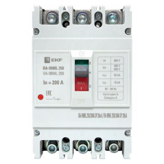 Выключатель автоматический 3п 250/200А 20кА ВА-99МL Basic EKF mccb99-250-200mi