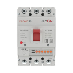 Выключатель автоматический 3п 63-160А 36кА MGS250N с электронным расцепителем ETS в литом корпусе YON MGS250N-3ETS0160