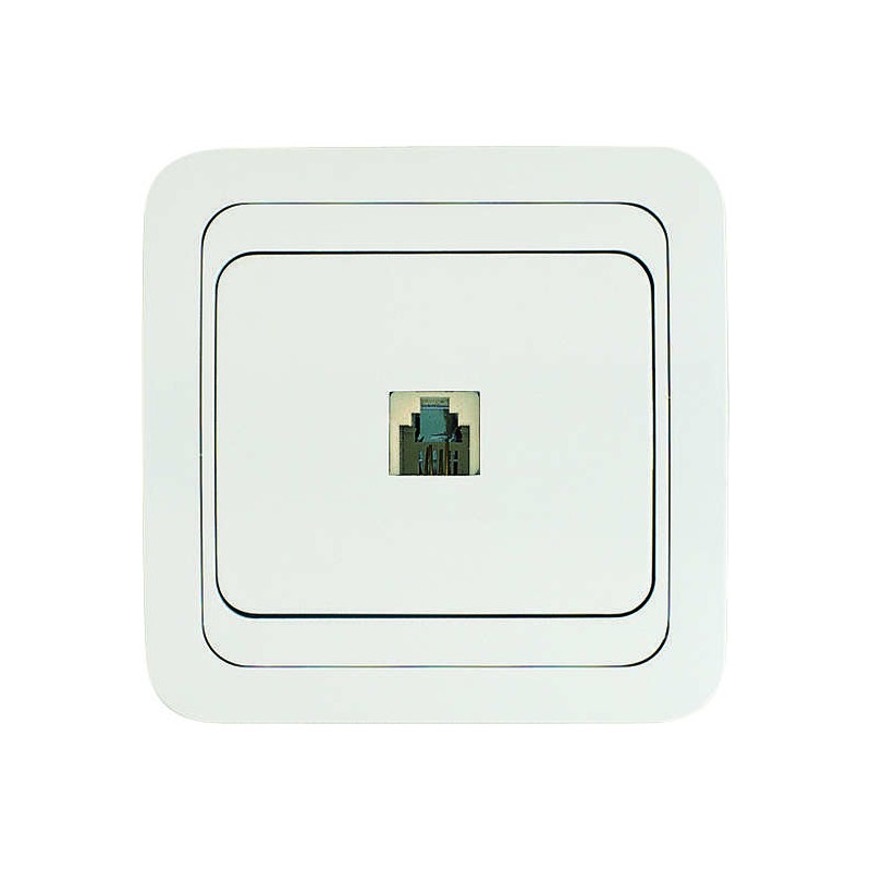 Розетка телефонная 1-м СП Mimoza 16А IP20 бел./бел. Makel 12014