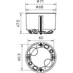 Коробка монтажная 68х47х68мм HG 60 MW PP для полых стен OBO 2003611