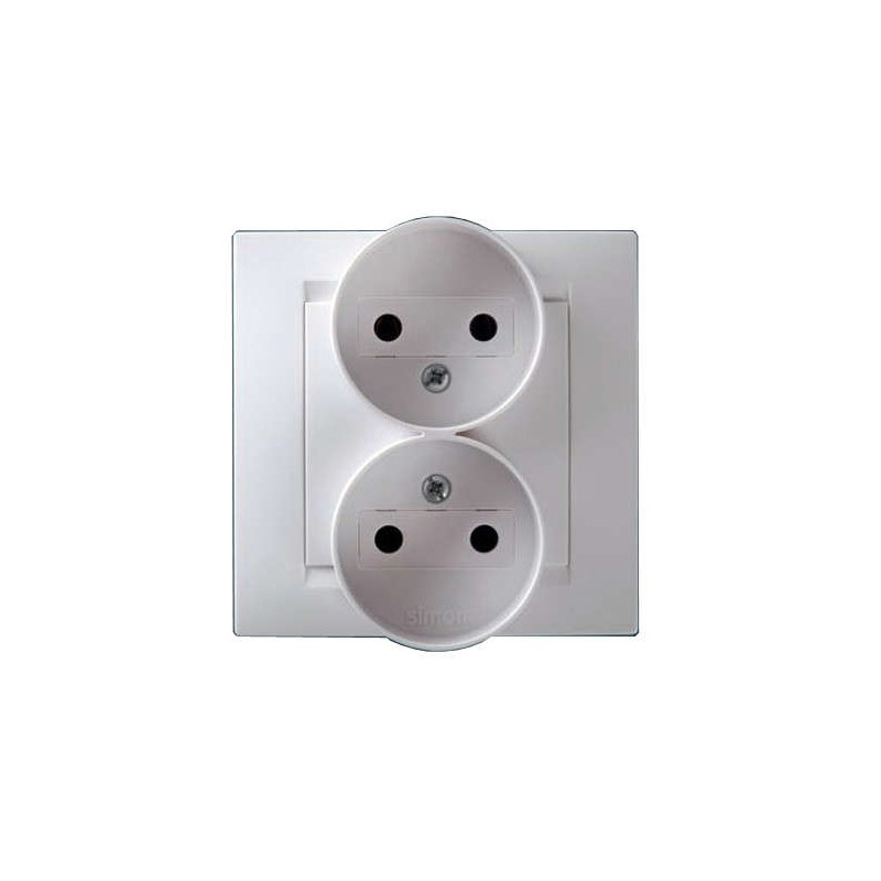 Розетка 2-м СП Simon15 16А IP20 250В без заземл. винт. клеммы бел. Simon 1590457-030 Розетка 2-м СП Simon15 16А IP20 250В без заземл. винт. клеммы бел. Simon 1590457-030