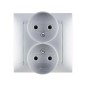 Розетка 2-м СП Simon15 16А IP20 250В без заземл. винт. клеммы алюм. Simon 1590457-033 Розетка 2-м СП Simon15 16А IP20 250В без заземл. винт. клеммы алюм. Simon 1590457-033