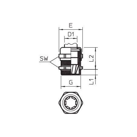 Ввод кабельный V-TEC VM25 EMV-K M25 dкаб. 11-16 dмонтаж. отв. 25 IP68 никелир. OBO 2086173