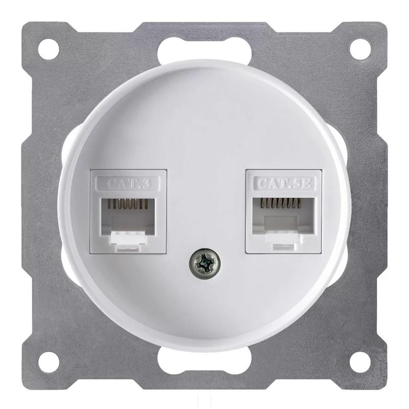 Розетка компьютерная + телефонная 2-м СП Florence RJ45 + RJ11 кат.5E механизм бел. (1E20801300) OneKeyElectro 2172771 Розетка компьютерная + телефонная 2-м СП Florence RJ45 + RJ11 кат.5E механизм бел. (1E20801300) OneKeyElectro 2172771
