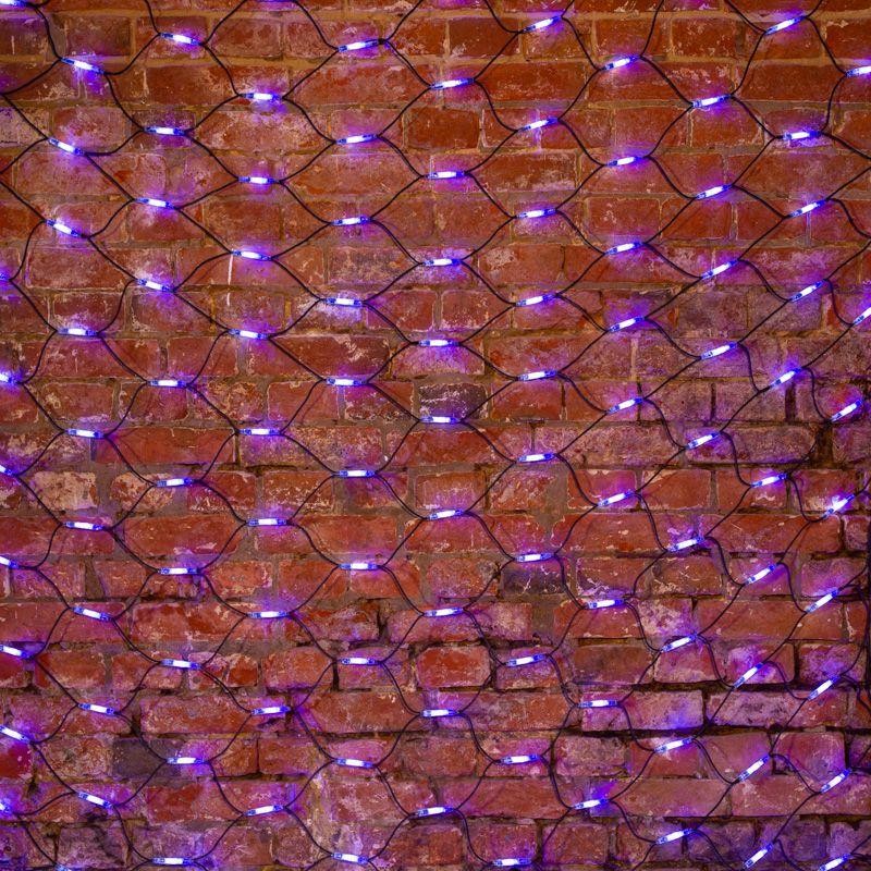 Гирлянда светодиодная "Сеть" 2х1.5м 288LED бел./син. 43Вт 220-240В IP67 провод каучук черн. Neon-Night 217-113