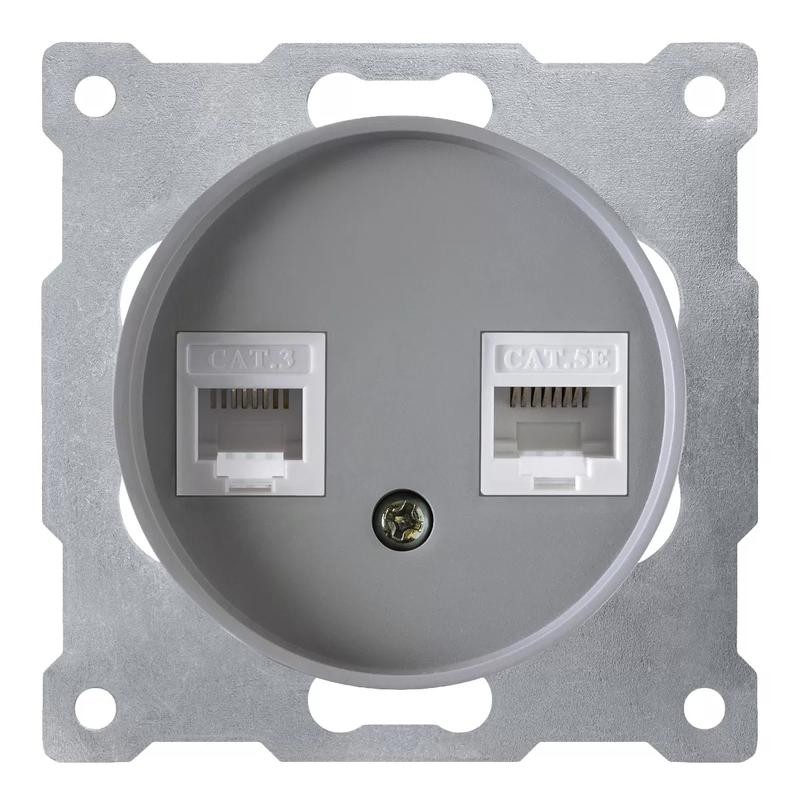 Розетка компьютерная + телефонная 2-м СП Florence RJ45 + RJ11 кат.5E механизм сер. (1E20801302) OneKeyElectro 2172840 Розетка компьютерная + телефонная 2-м СП Florence RJ45 + RJ11 кат.5E механизм сер. (1E20801302) OneKeyElectro 2172840