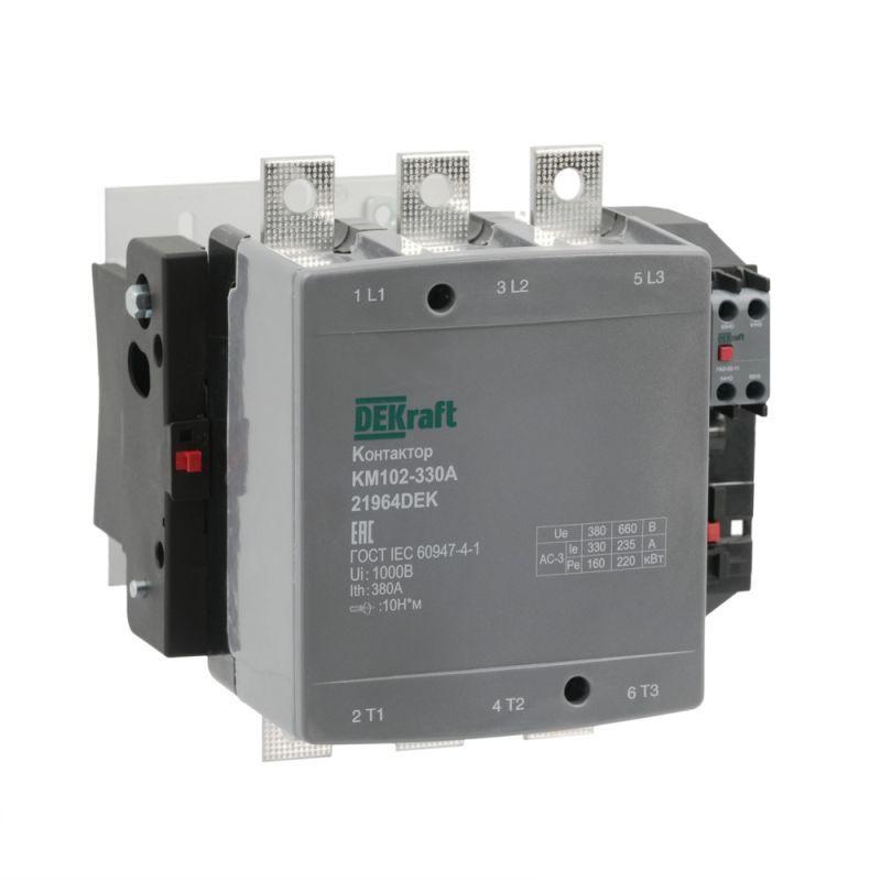 Контактор 330А 220В АС АС3 АС4 1НО+1НЗ КМ-102 DEKraft 21964DEK Контактор 330А 220В АС АС3 АС4 1НО+1НЗ КМ-102 DEKraft 21964DEK