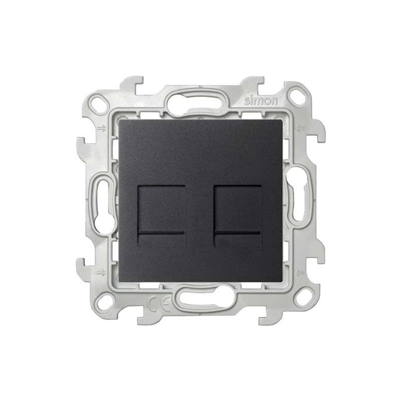 Розетка компьютерная 2-м СП Simon 24 RJ45 кат.5E UTP IP20 механизм графит Simon 2450593-038 Розетка компьютерная 2-м СП Simon 24 RJ45 кат.5E UTP IP20 механизм графит Simon 2450593-038