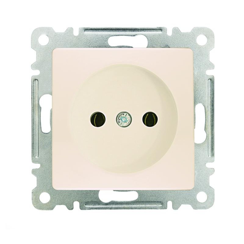 Розетка 1-м СП Lillium 10А без заземл. с панелью механизм крем. Makel 30010022 Розетка 1-м СП Lillium 10А без заземл. с панелью механизм крем. Makel 30010022