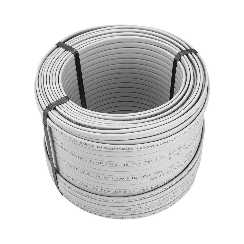 Кабель греющий саморег. SRL16-2 неэкранированный 16Вт/м 0.9кв.мм/105м (уп.100м) Rexant 51-0181 Кабель греющий саморег. SRL16-2 неэкранированный 16Вт/м 0.9кв.мм/105м (уп.100м) Rexant 51-0181