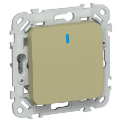 Выключатель 1-кл. СП FLITE ВС11-1-1-ФлО 10А с индикацией механизм олив. IEK FI-V10-1-10-1-K26