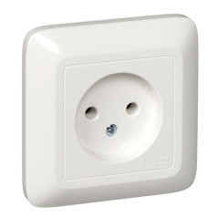 Розетка 1-м СП Прима 10А IP20 250В без заземл. без защ. шторок бел. (опт. упак.) SchE RS10-184-B