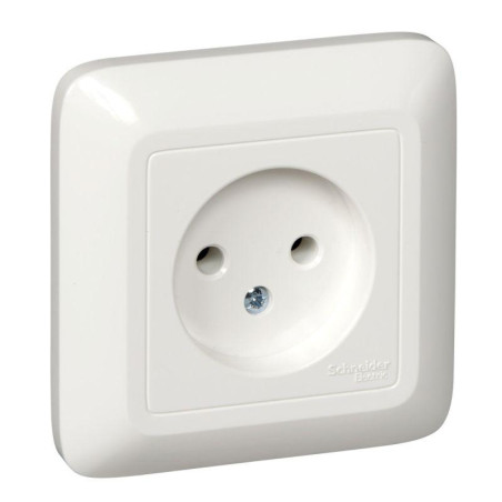 Розетка 1-м СП Прима 10А IP20 250В без заземл. без защ. шторок бел. (опт. упак.) SchE RS10-184-B