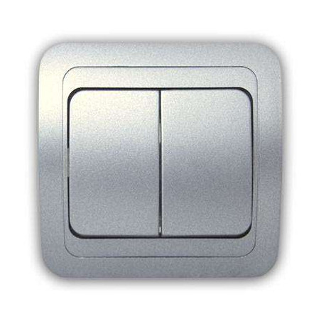 Выключатель 2-кл. 2п СП Mimoza 10А IP20 серебр./серебр. Makel 23403