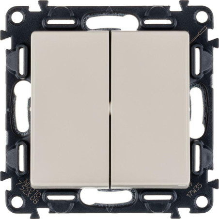 Переключатель 2-кл. СП Valena Life 10А IP20 250В с лицев. панелью безвинтов. зажимы механизм сл. кость Leg 752508