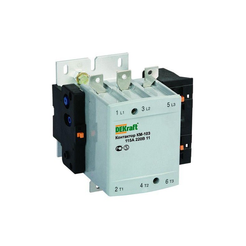 Контактор КМ-103 150А кат. 220В AC 1НО+1НЗ AC-3 DEKraft 22152DEK