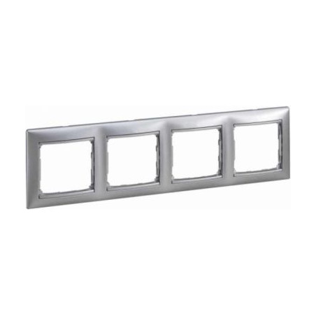 Рамка 4-м Valena горизонт. матов. алюм. (блист.) IEK 694379