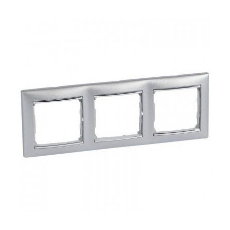 Рамка 3-м Valena горизонт. алюм. модерн (блист.) IEK 694358